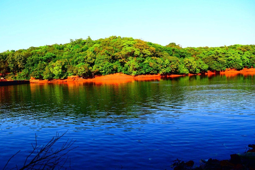 Peaceful water view at sunset